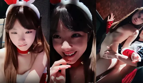 Perfect Body Babe in Christmas Outfit Wild Fuck in KTV with BF Huge Cock Ruthless Pounding