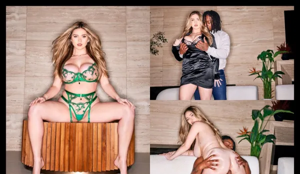 Busty Blonde Sucks His Big Black Cock Angie Fice