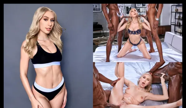 Blonde Bombshell Kay LaWelfare Takes Double Black Attack