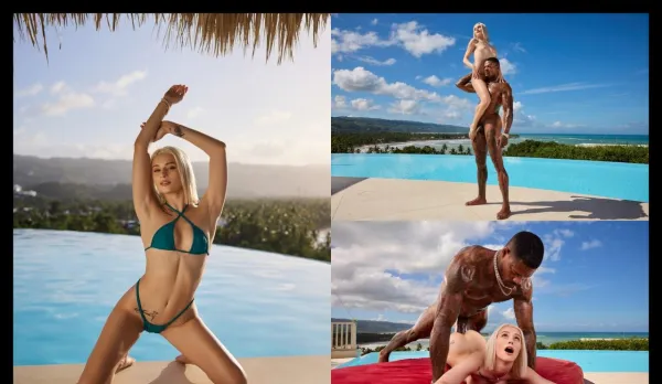 Naughty Blonde Babe Sneaks Out for Vacation and Fucks Big Black Cock - Christie White